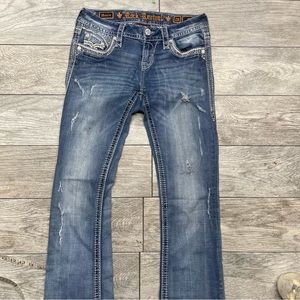 Rock Revival Merrin Women's Casual Blue Denim Bootcut Jeans Size 28.